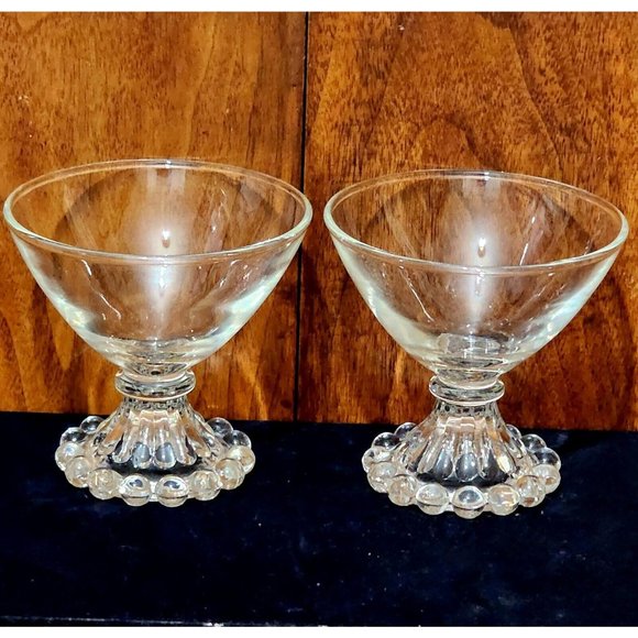 2 Anchor Hocking Boopie Coupe Champagne Glasses set 3.5" bubble glassware - Picture 2 of 8